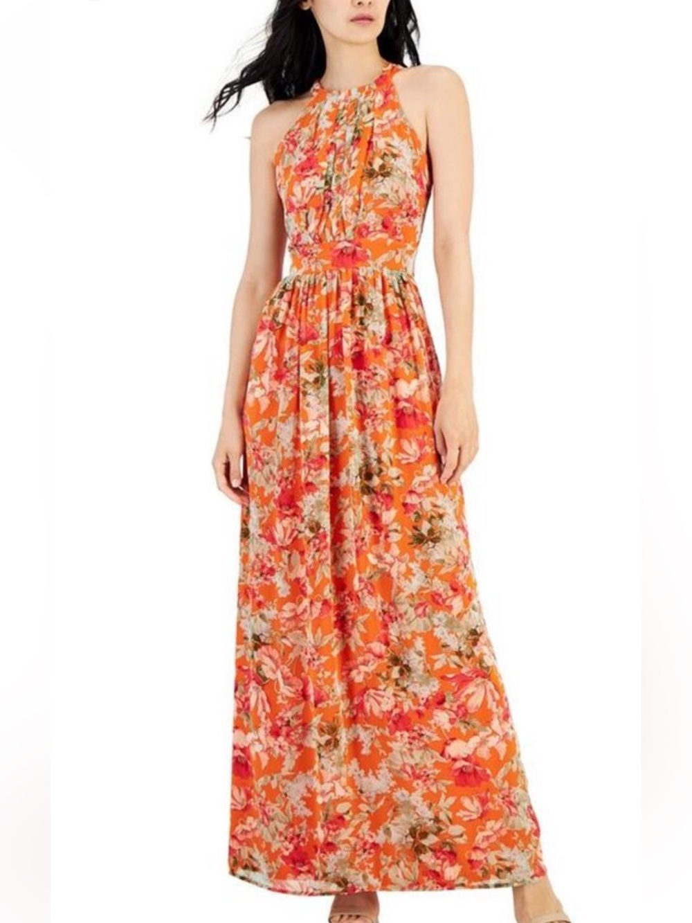 Anne Klein Chiffon Spring through Fall Chiffon Halter Dress Size 10 NWT